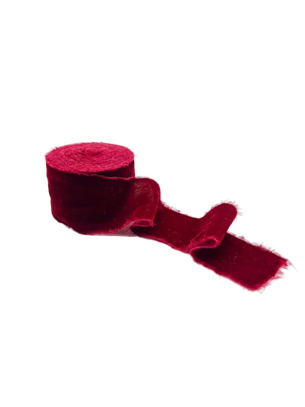 Raw Edge Velvet Ribbon // MERLOT