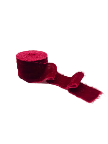 Raw Edge Velvet Ribbon // MERLOT