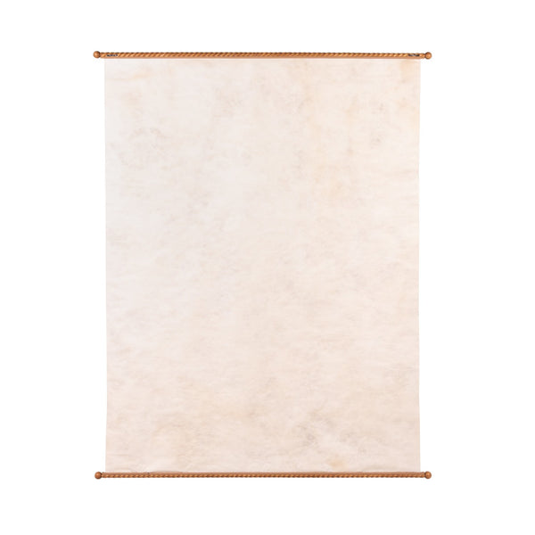 Carved Wood + Paper Scroll Wall Decor