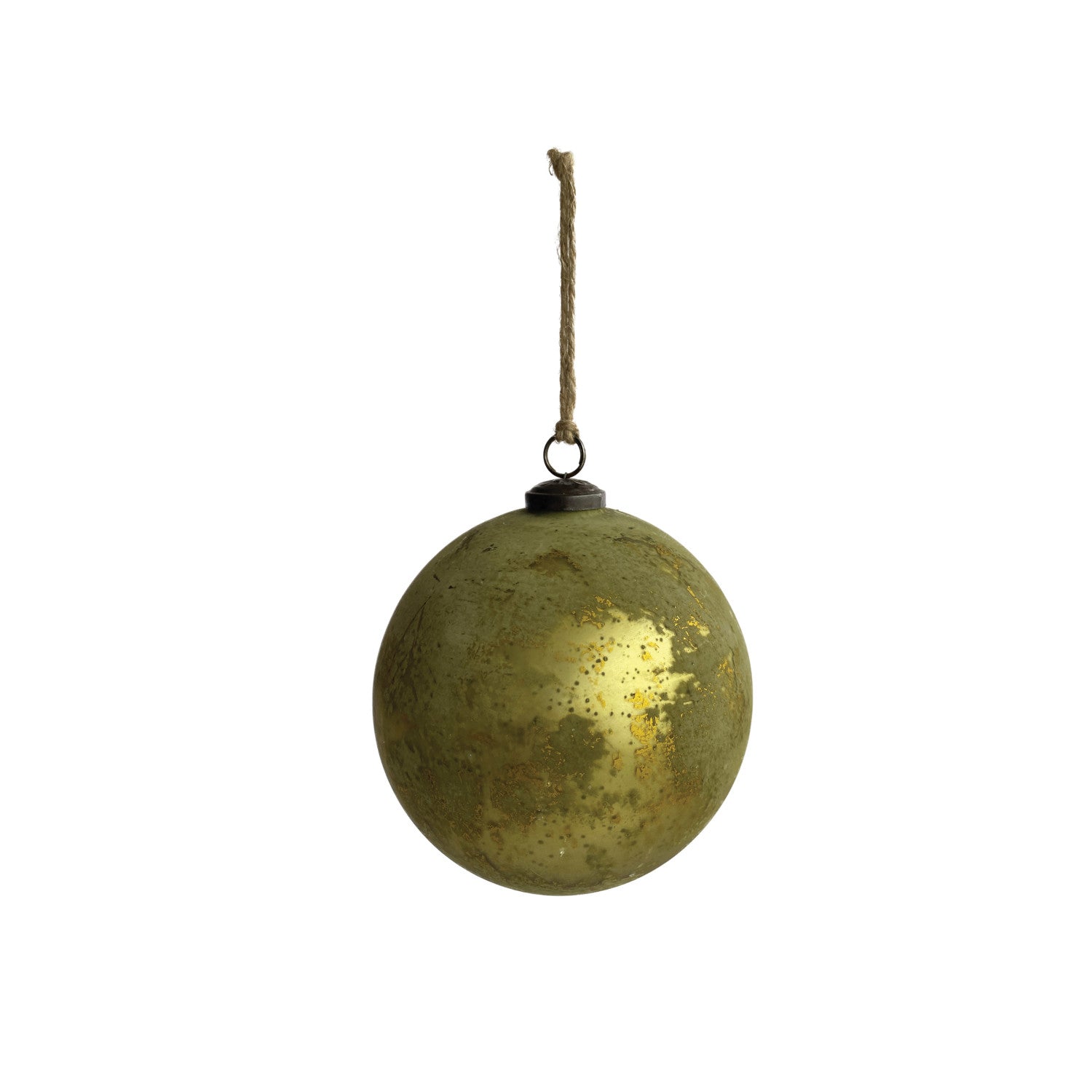 Recycled Glass Ornament // Green + Gold