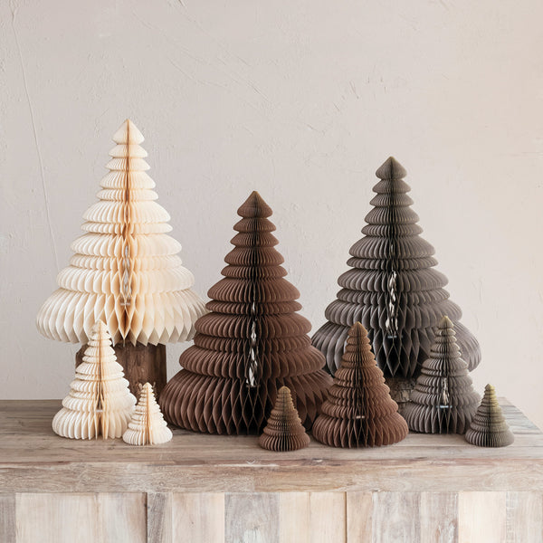 Paper Folding Honeycomb Trees // Cream + Gold