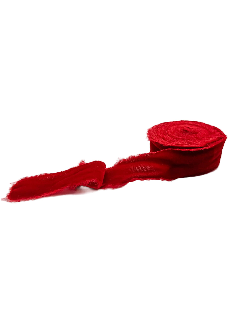 Raw Edge Velvet Ribbon // RED