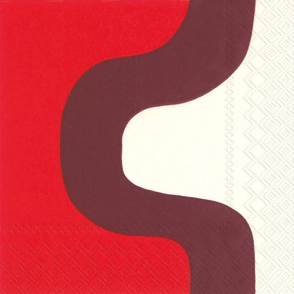 Paper Luncheon Napkin // Dark Red Marimekko