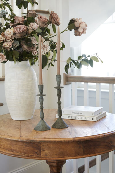 Hammered Green Candlestick // LITTLE