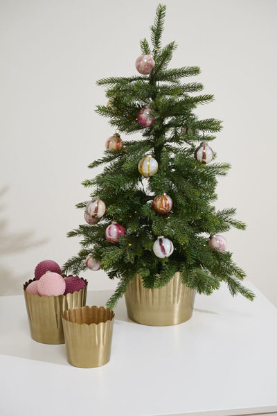 Brushed Gold Metal Planter