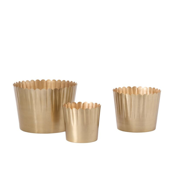 Brushed Gold Metal Planter