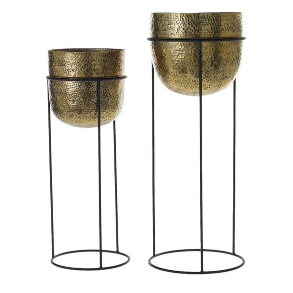 Antique Gold + Black Plant Stand // LITTLE