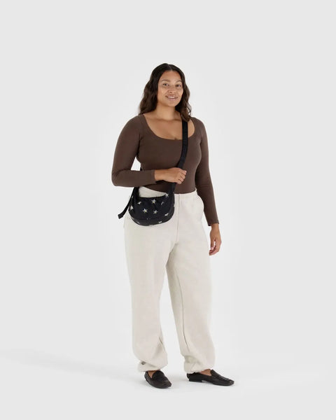 Small Nylon Crescent Bag // Stars