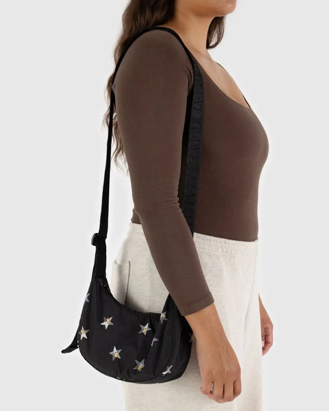 Small Nylon Crescent Bag // Stars